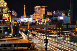 Evening traffic in Las Vegas